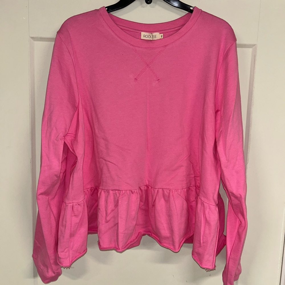 Roolee Vibrant Pink Peplum Pullover